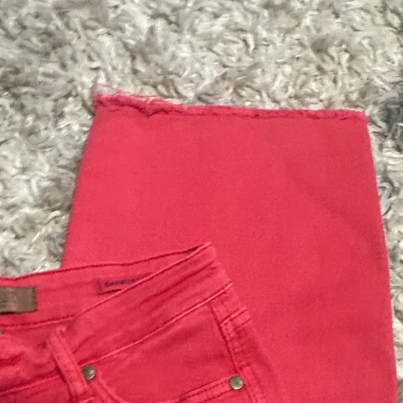 Judy Blue Women's Vibrant Red Straight Leg Jeans - Picture 4 of 5